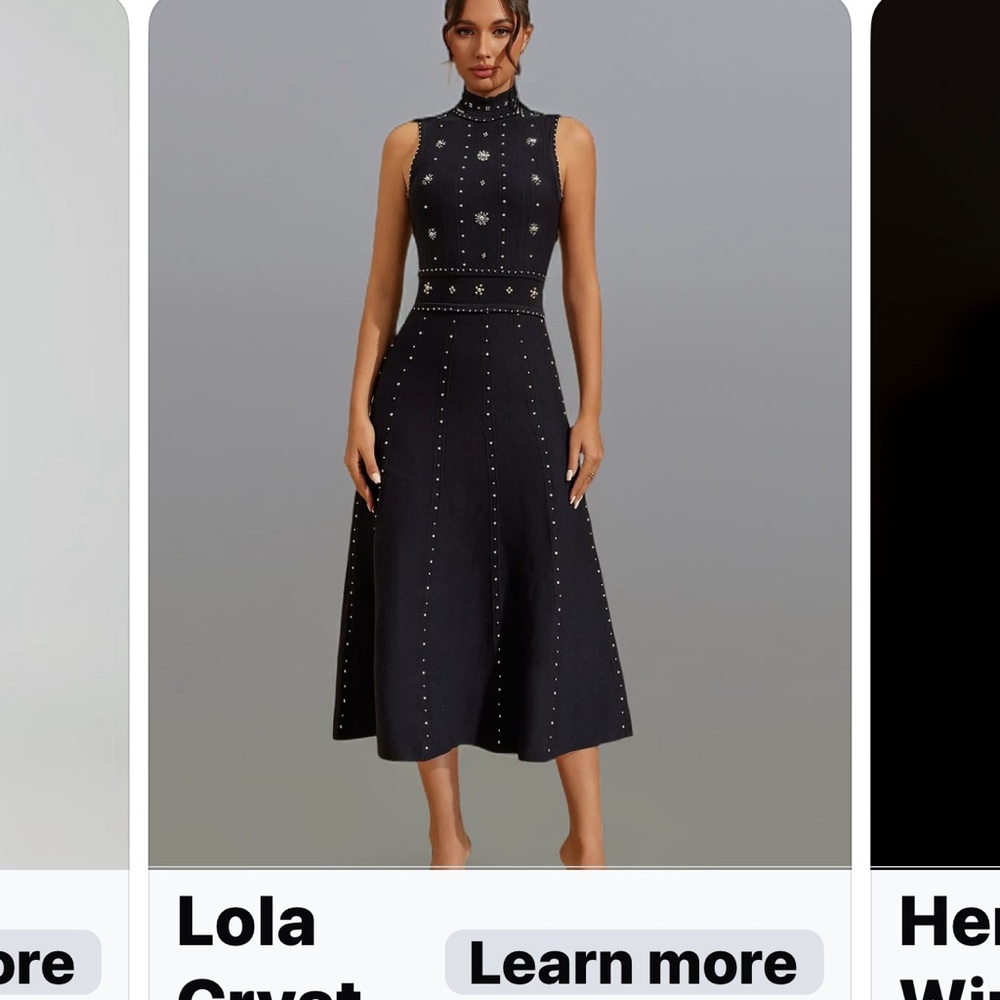 🌺🌺 NWT Lola Crystal-Embellished Black Midi Dress
SIZE XL